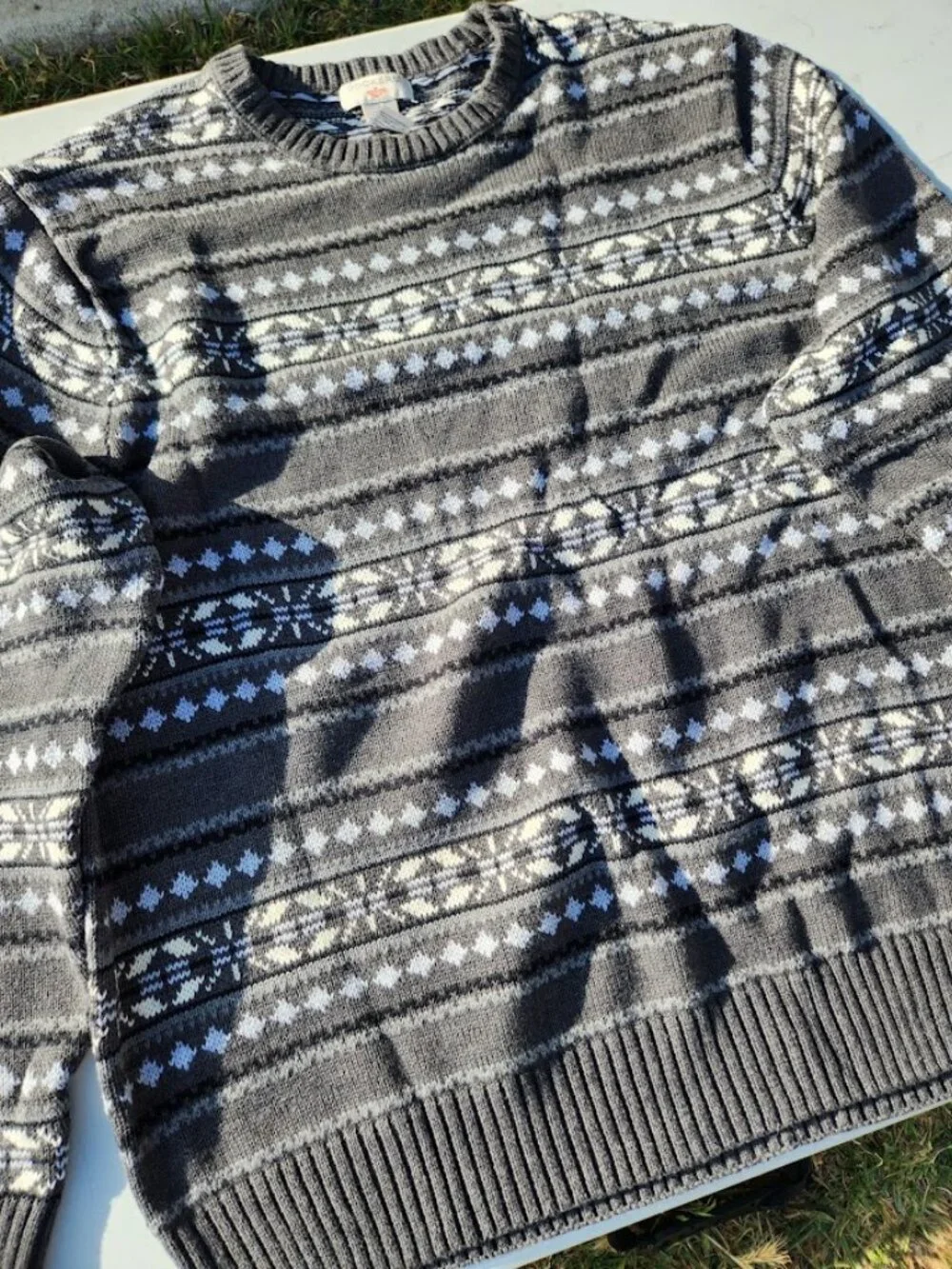 Dockers Men's Patterned Holiday Crewneck Sweater Size Men's XL Extra Large Charc